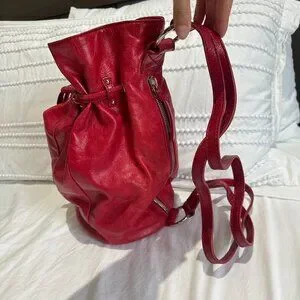 Hobo International Red Leather Bucket Backpack Hobo Leather Bucket & Drawstring Bags for Women for sale | eBay main image 4